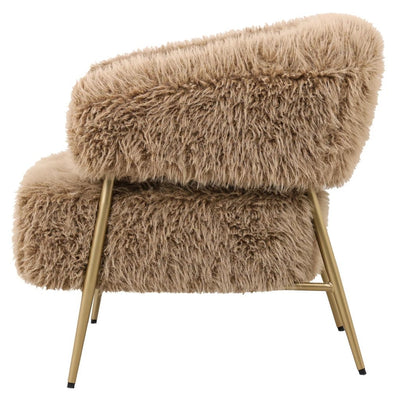 Hair Brown fauteuil met metalen onderstel by PTMD