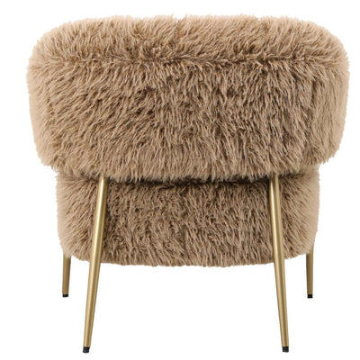 Hair Brown fauteuil met metalen onderstel by PTMD