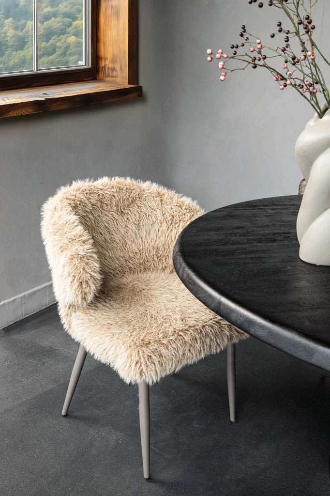 Ares Eetkamerstoel Haar Beige (set van 2) - depauwwonen