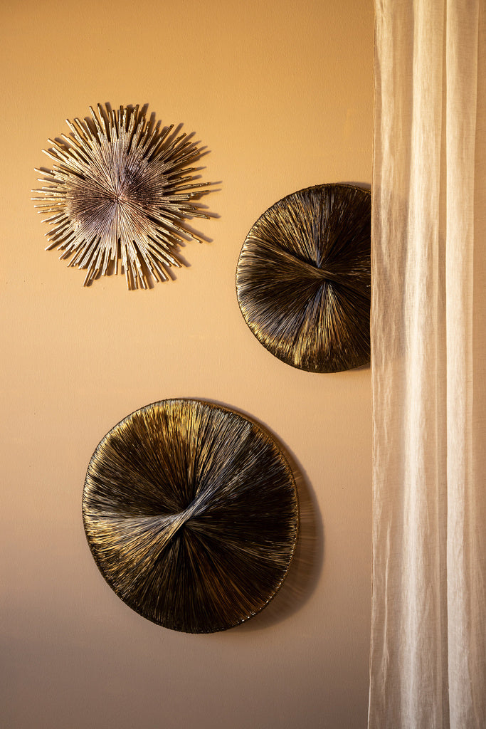 Zenar Gold ijzeren wandpaneel met bruin ombre-effect in klein - depauwwonen