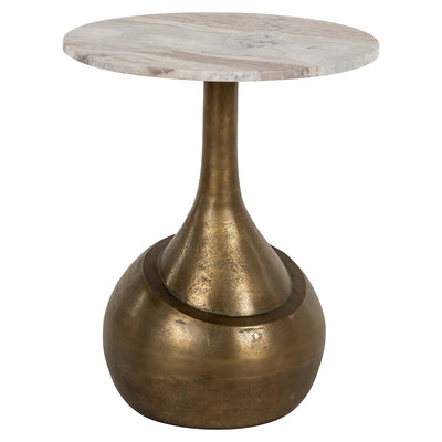 Bijzettafel Sia van Richmond Interiors met geborsteld gouden afwerking, ronde top en metalen frame, ideaal als bijzettafel.