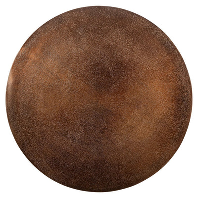 Bronzen bijzettafel Misty van Richmond Interiors met elegante ronde vorm en metalen poten, geschikt voor woonkamer of slaapkamer.