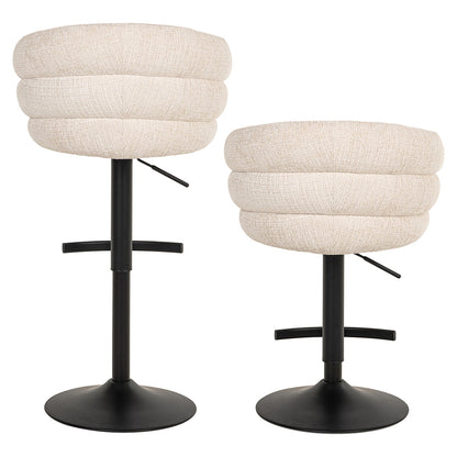 Bar/counter stoel Nikki draai beige chenille - depauwwonen