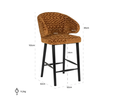 Barstoel Indigo Gold Triangle - Laag - depauwwonen