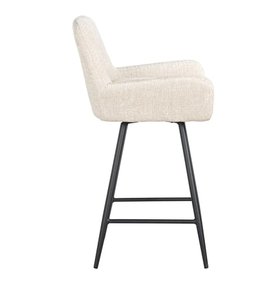 Draai Barstoel Linsey Beige Chenille - Laag by Richmond Interiors