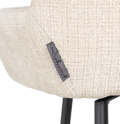 Draai Barstoel Linsey Beige Chenille - Laag by Richmond Interiors
