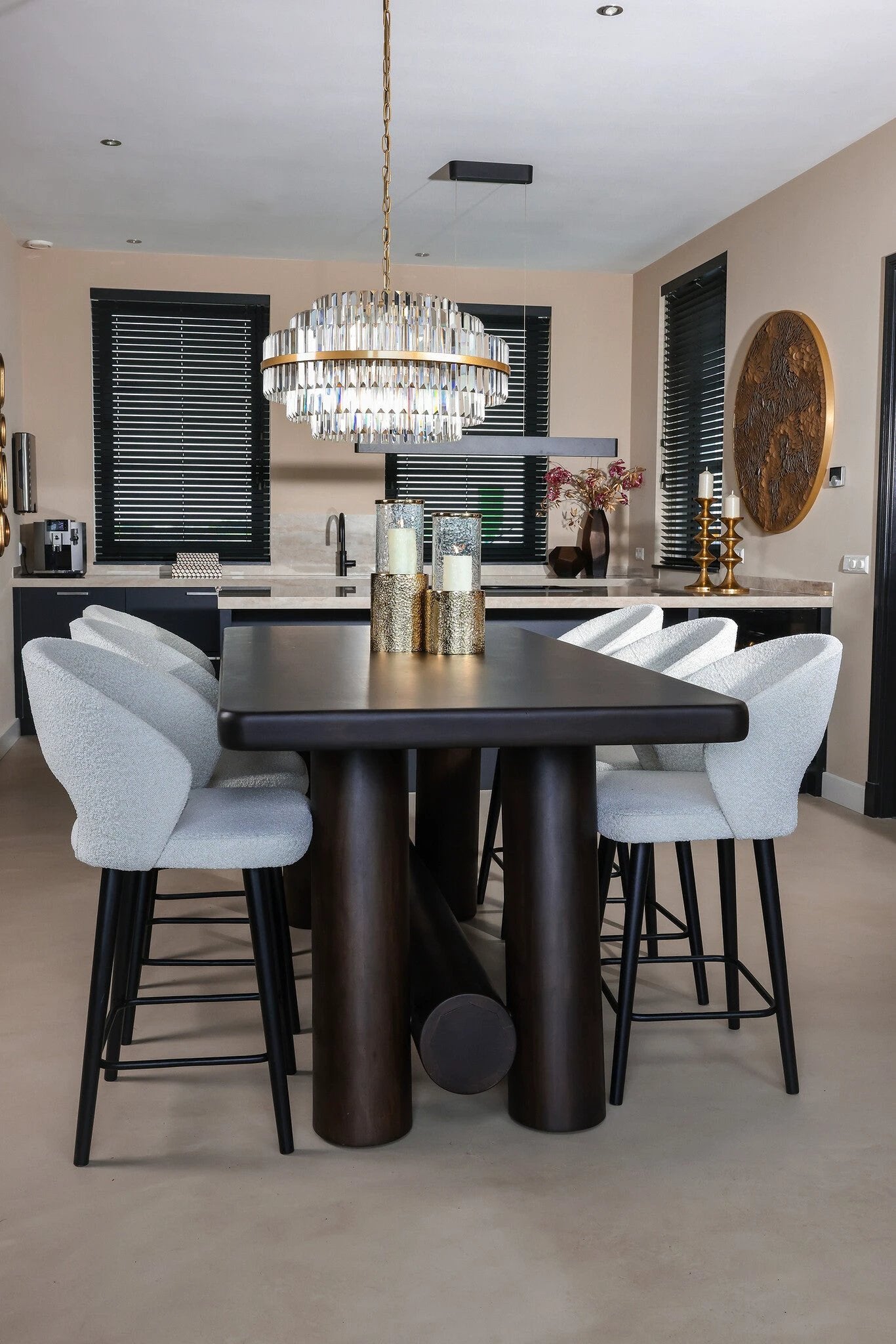 Barstoel Savoy White Bouclé - Laag by Richmond Interiors