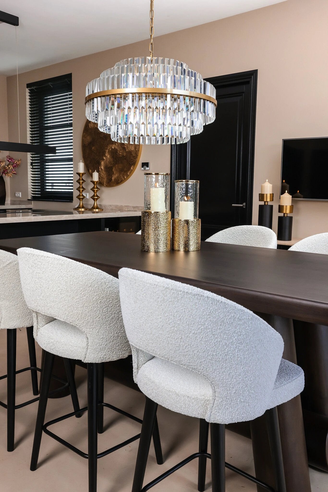 Barstoel Savoy White Bouclé - Laag by Richmond Interiors