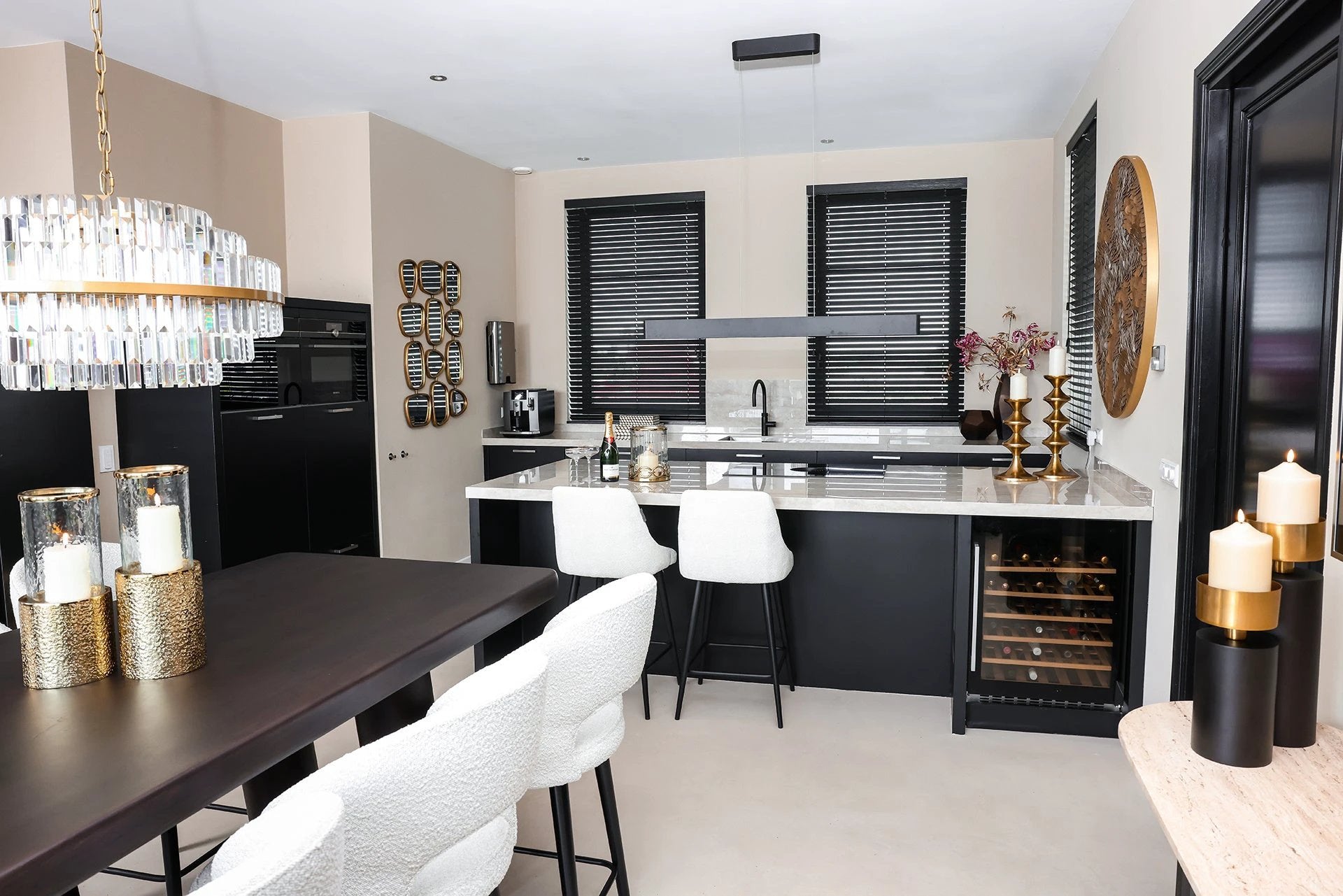 Barstoel Savoy White Bouclé - Laag by Richmond Interiors