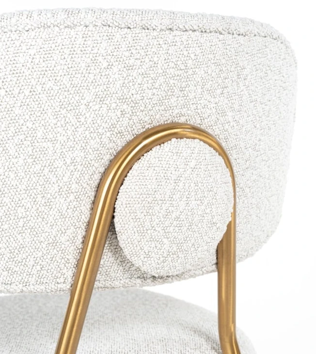 Barstoel Xenia white bouclé - Laag (set van 2) by Richmond Interiors