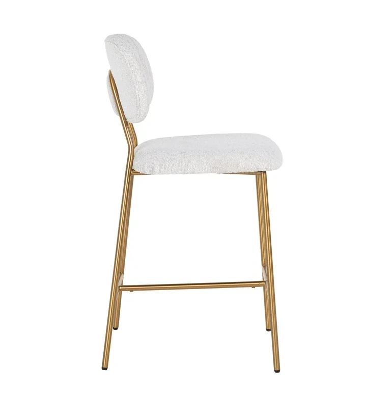 Barstoel Xenia white bouclé - Laag (set van 2) by Richmond Interiors