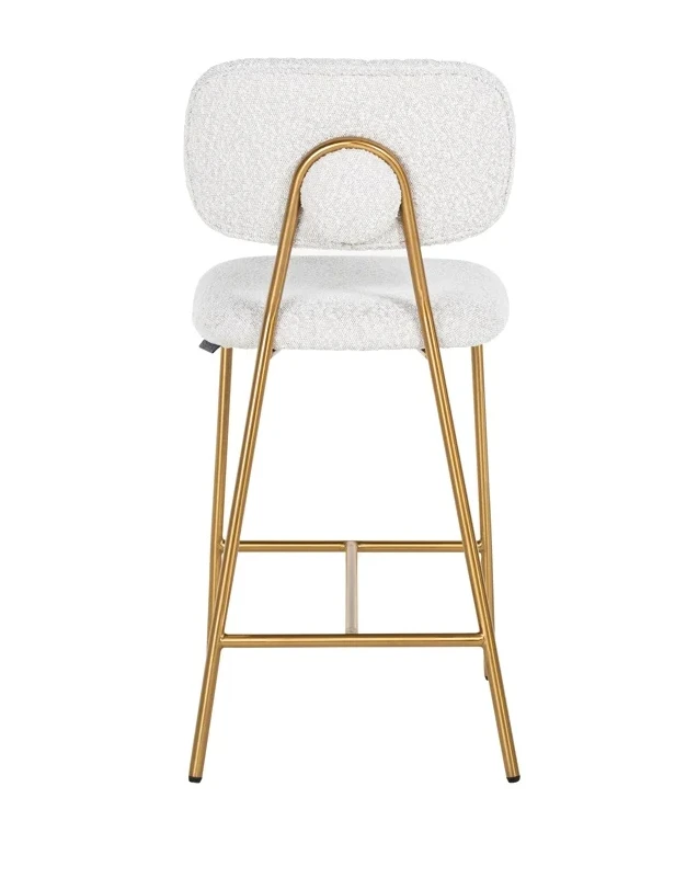 Barstoel Xenia white bouclé - Laag (set van 2) by Richmond Interiors