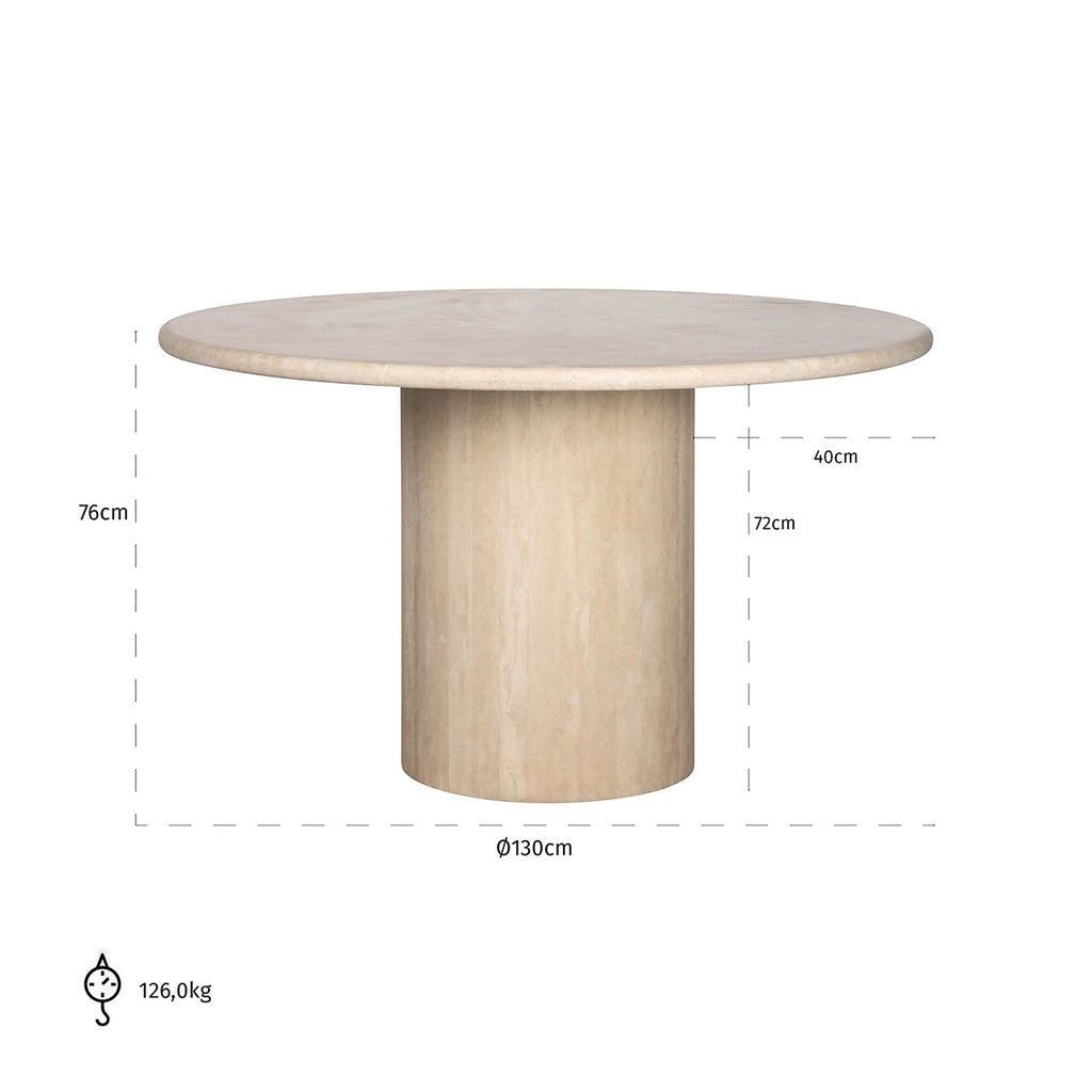Alexander Jones Eettafel Renaissance Rond Travertine - depauwwonen