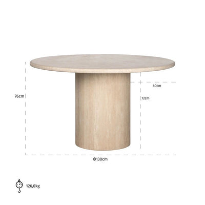 Alexander Jones Eettafel Renaissance Rond Travertine by Richmond Interiors