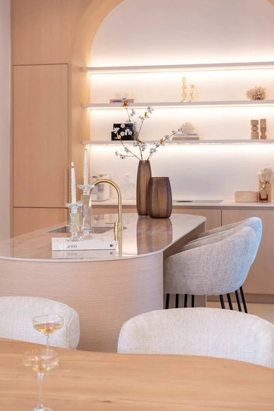 Eettafel Fictus 240 Travertine faux (Beige) by Richmond Interiors