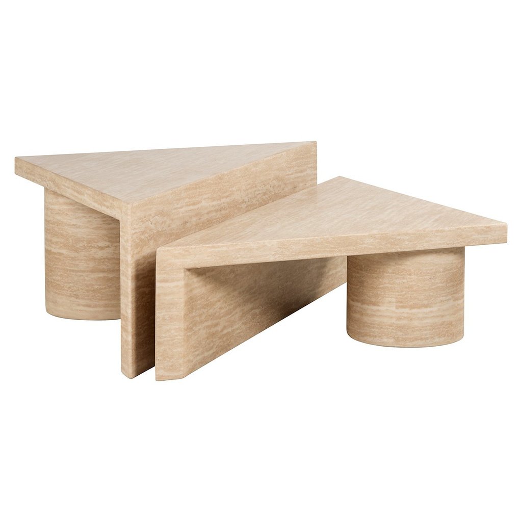 Salontafel set Fictus Travertine faux (Beige) - depauwwonen