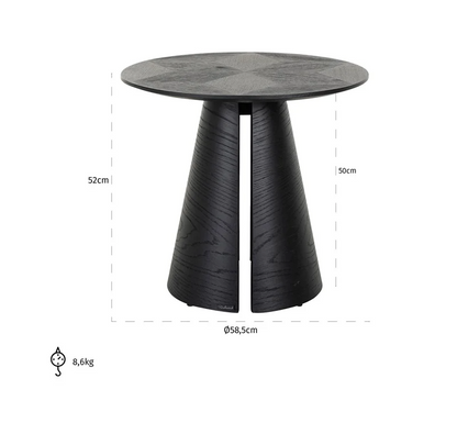 Bijzettafel Blax 58.5Ø - zwart - depauwwonen