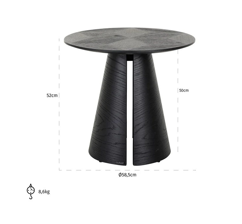 Bijzettafel Blax 58.5Ø - zwart - depauwwonen