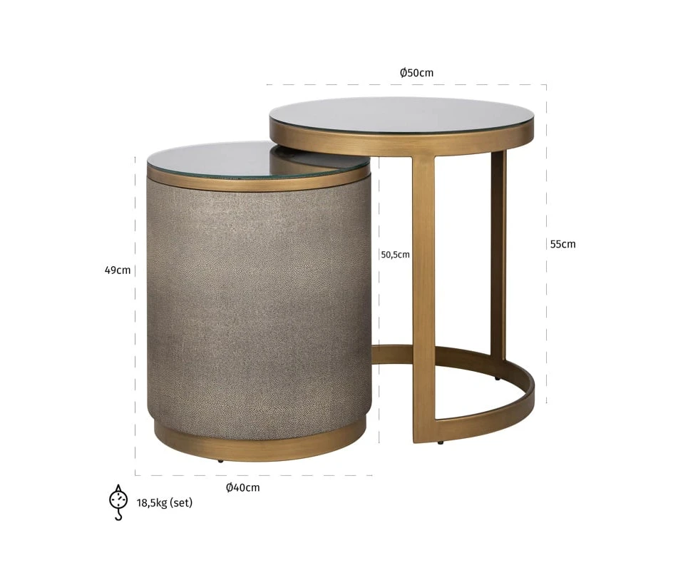 Bijzettafel Bloomville - Set van 2 by Richmond Interiors