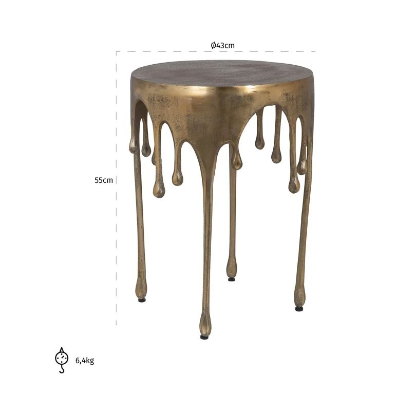 Bijzettafel Carly brushed goud - depauwwonen