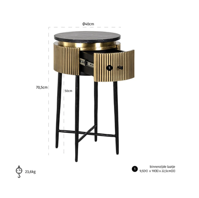 Bijzettafel Ironville 40Ø by Richmond Interiors