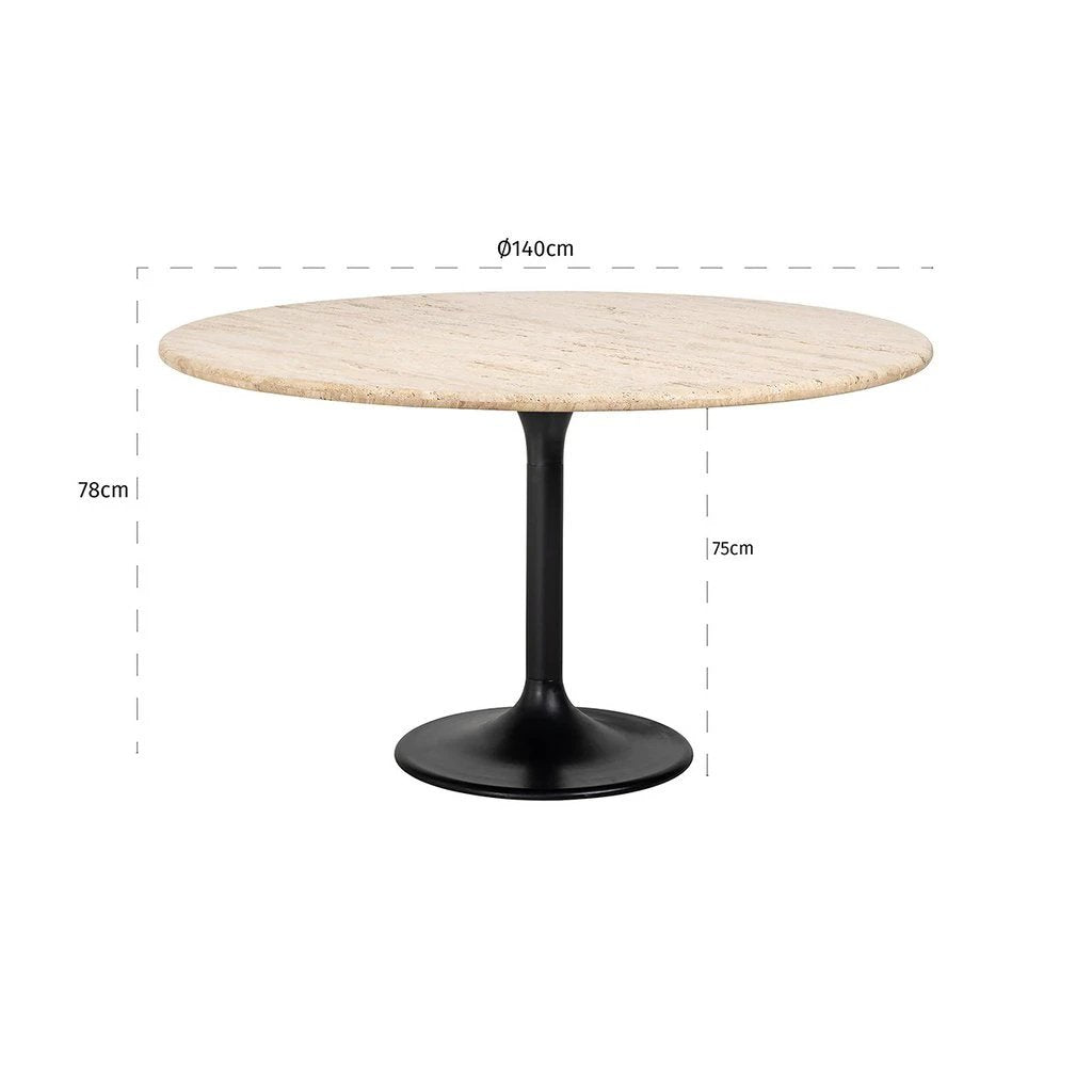 Eettafel Hampton 140Ø (Black) by Richmond Interiors