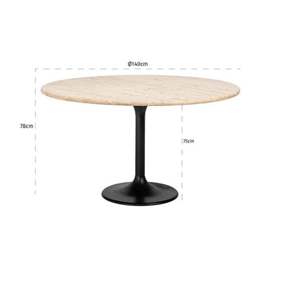 Eettafel Hampton 140Ø (Black) by Richmond Interiors