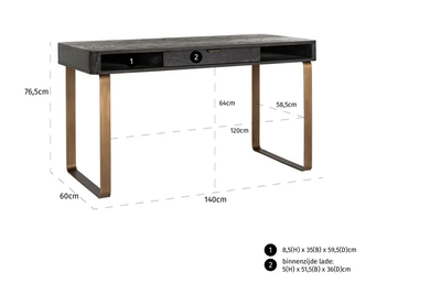 Bureau Blackbone Zwart by Richmond Interiors