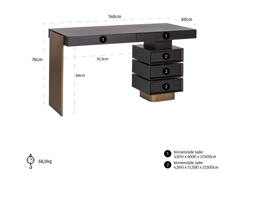Alexander Jones Bureau Connar 5-lades - depauwwonen