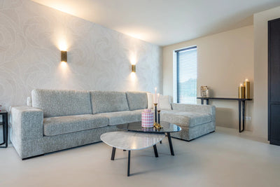Bank Pasha 3-zits + lounge rechts pearl island by Richmond Interiors