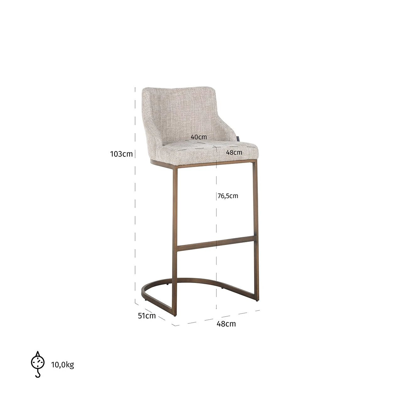 Barstoel Bolton natural renegade (Set van 2) by Richmond Interiors