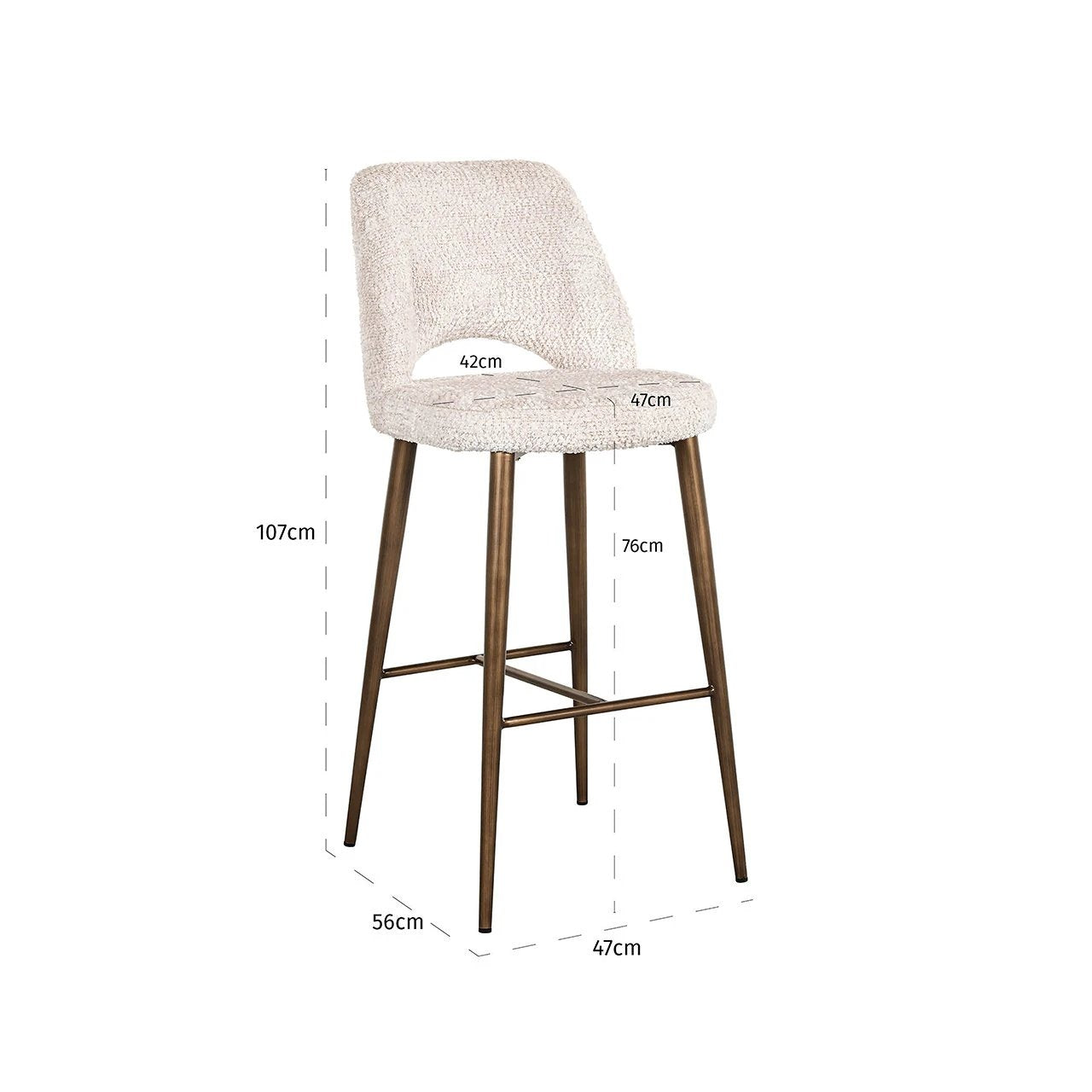 Barstoel Delphine lovely cream by Richmond Interiors