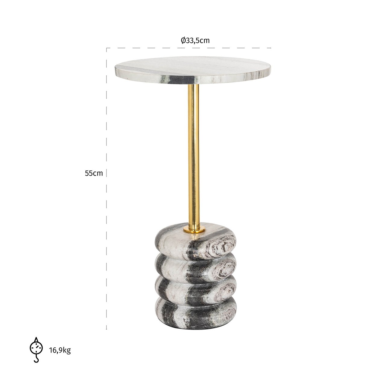 Bijzettafel Isolde Marmer - depauwwonen