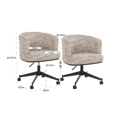 Draaistoel Rochenne met wielen trendy nature by Richmond Interiors