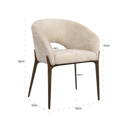 Eetkamerstoel Kenzi cream unicorn - depauwwonen