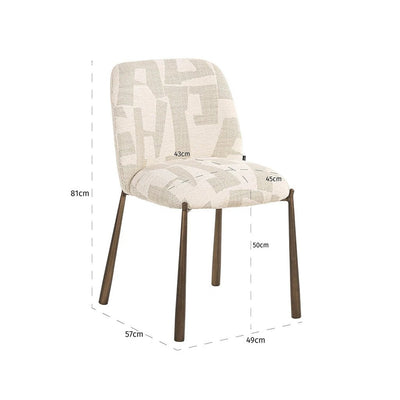 Eetkamerstoelen Lana beige graffic (set van 2) by Richmond Interiors