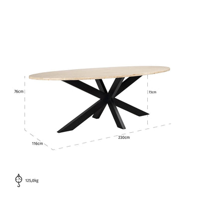 Eettafel Avalon ovaal 230 (Bronze) by Richmond Interiors