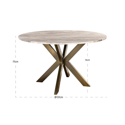 Eettafel Bottega 140Ø (Wit) by Richmond Interiors