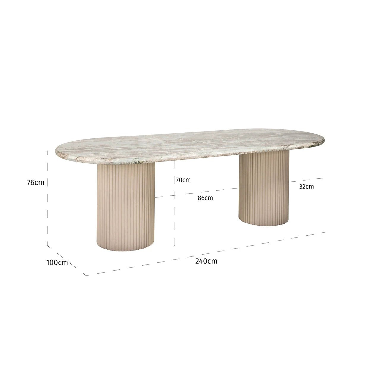 Eettafel Coronel (Beige) by Richmond Interiors
