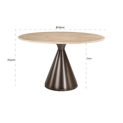 Eettafel Montgommery 130Ø (Beige) by Richmond Interiors