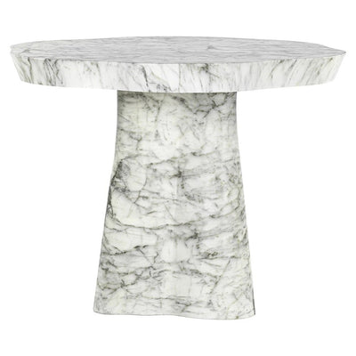 Eettafel Rockyard 100Ø faux wit marmer by Richmond Interiors