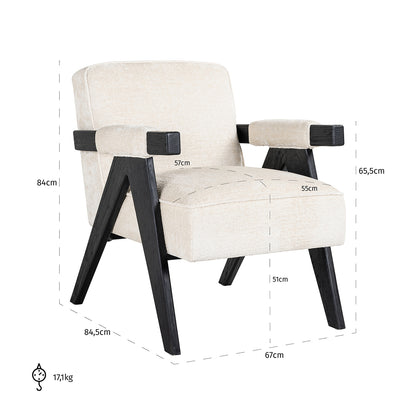 Fauteuil Cooper white chenille - depauwwonen
