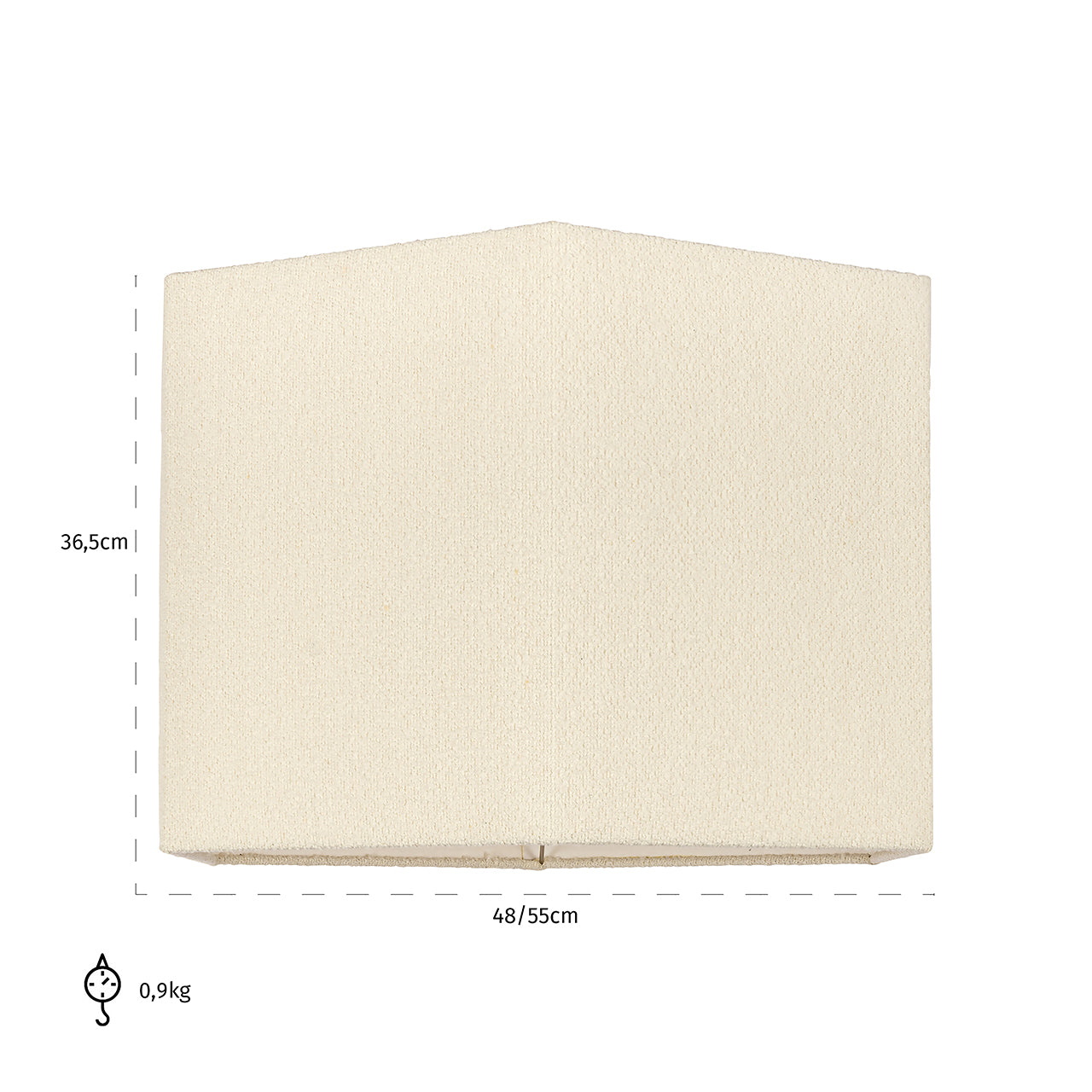 Lampenkap Soho white bouclé, extra groot zeshoekig - depauwwonen