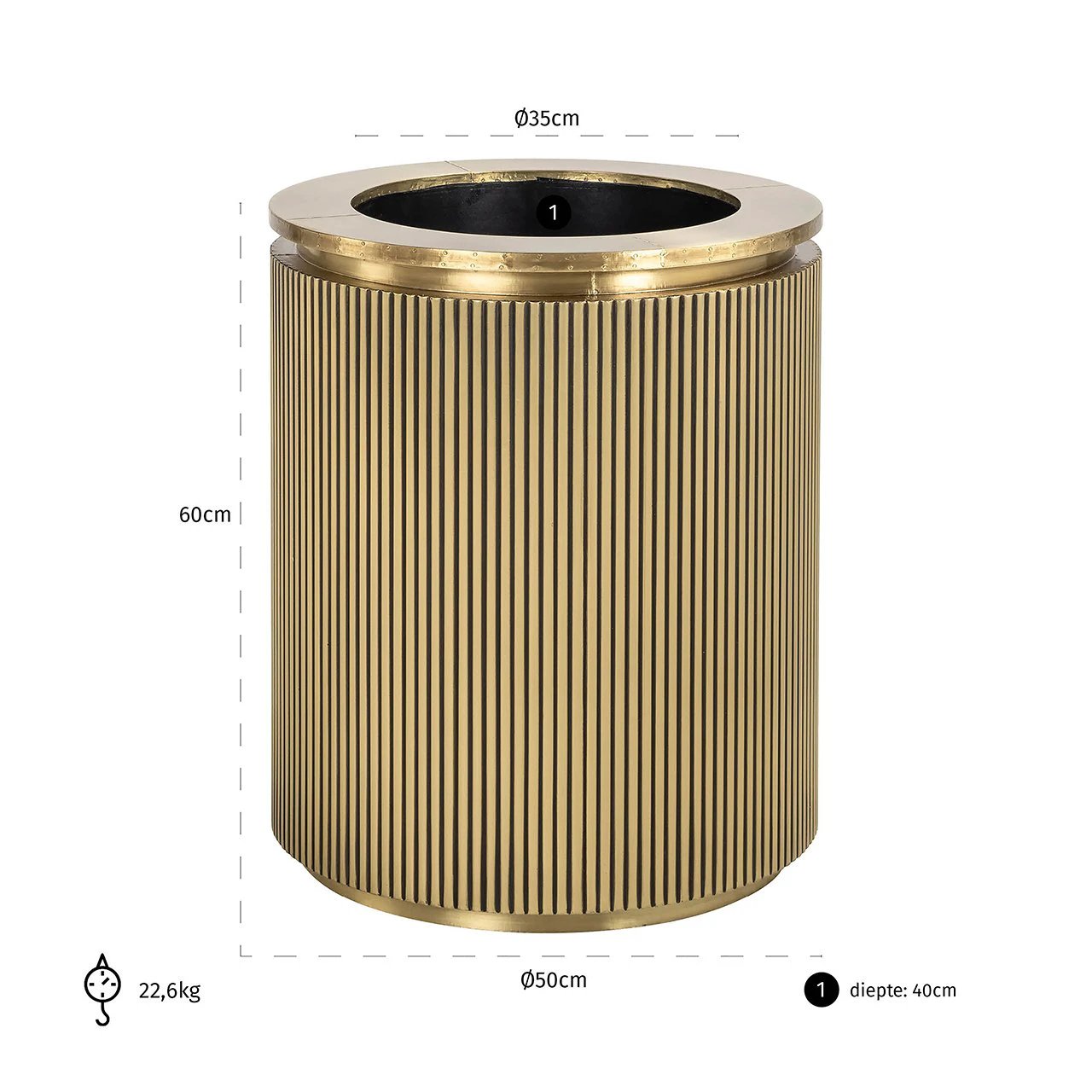 Plantenbak Ironville 50Ø by Richmond Interiors