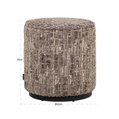 Poef Lexie 45Ø grijs dalia by Richmond Interiors