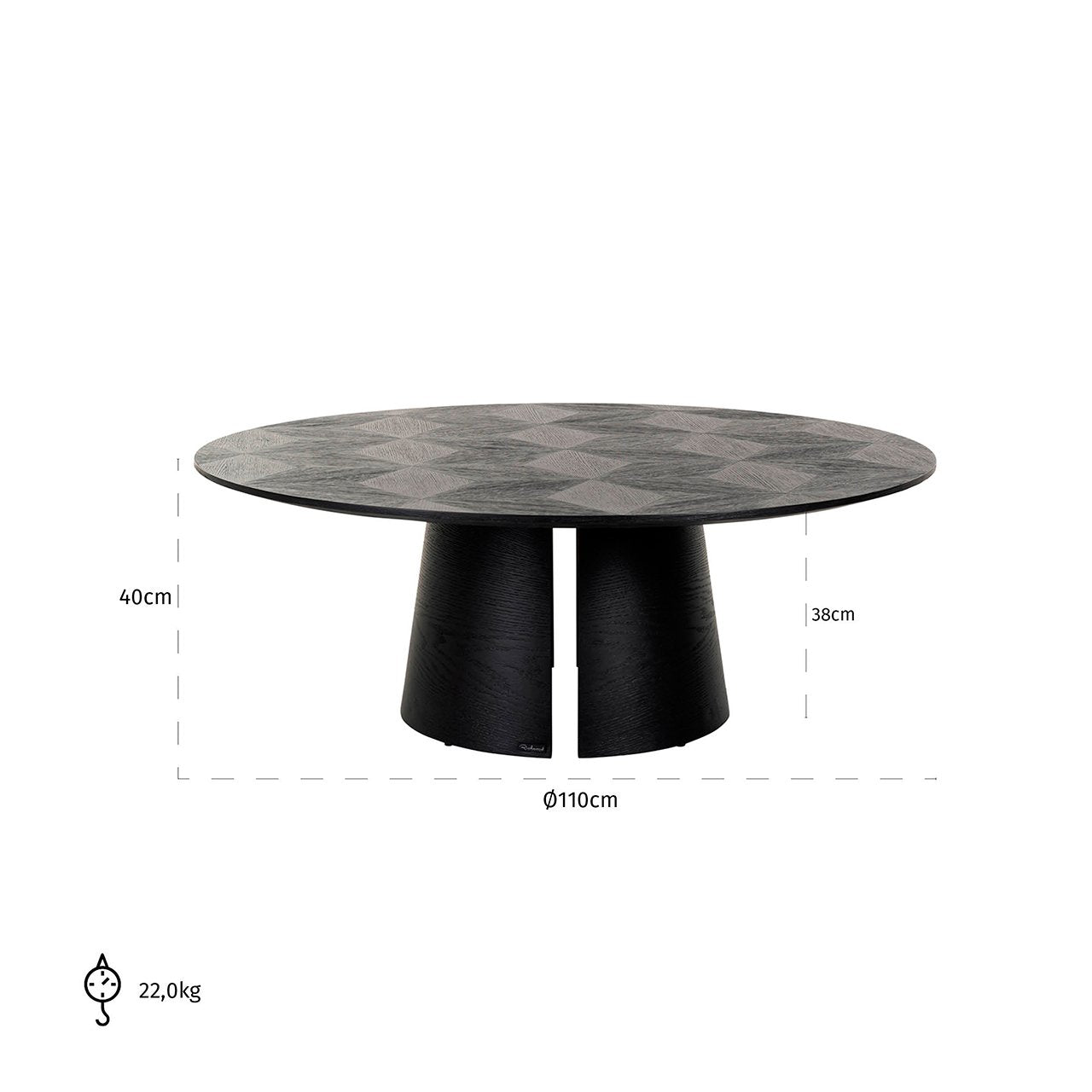 Salontafel Blax 110Ø (Black) - depauwwonen