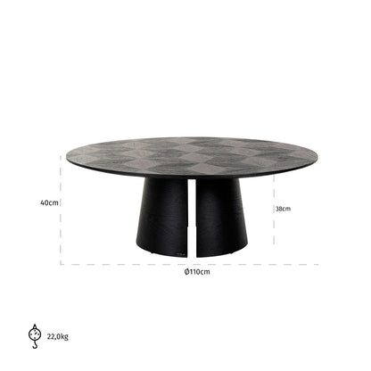 Salontafel Blax 110Ø (Black) - depauwwonen