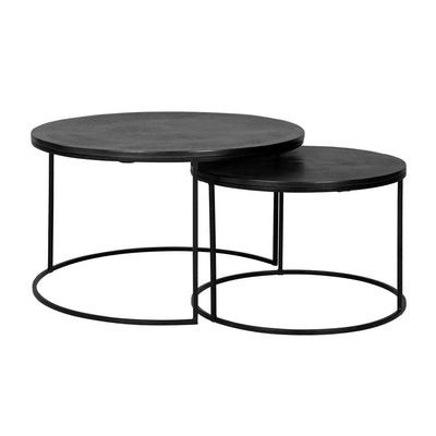 Salontafel Bolder set van 2 aluminium zwart (Zwart) by Richmond Interiors