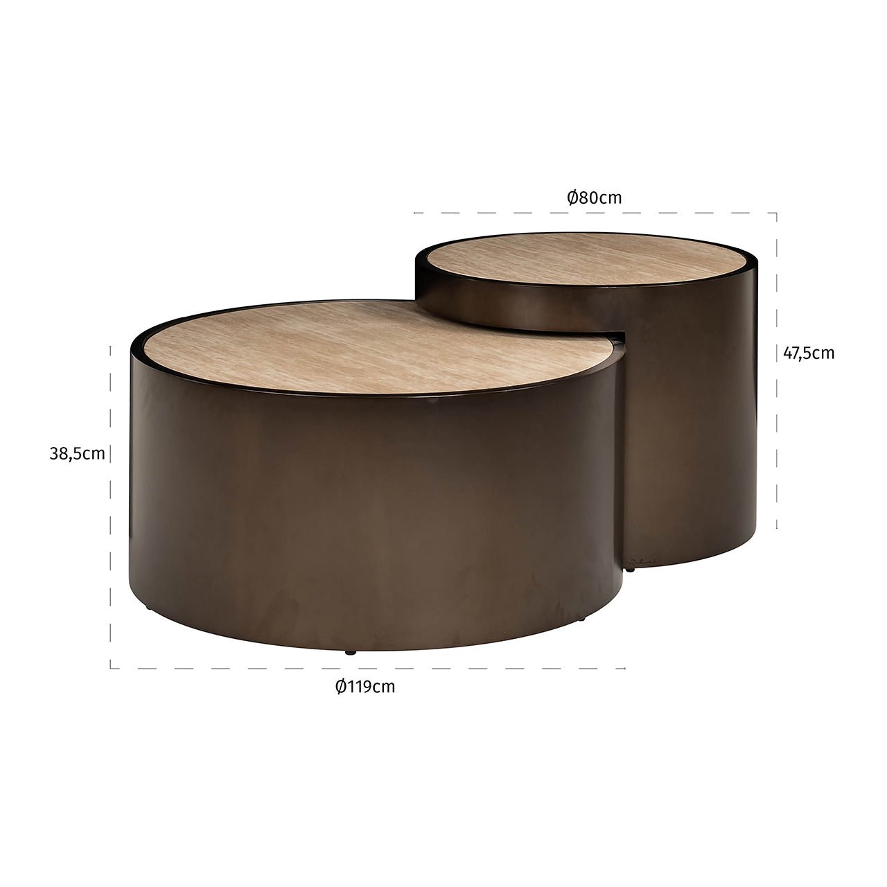 Salontafel Ronson set van 2 (Beige) - depauwwonen