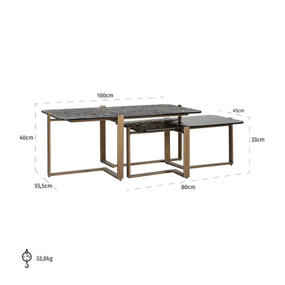 Salontafel Sterling set van 2 (Brown) - depauwwonen